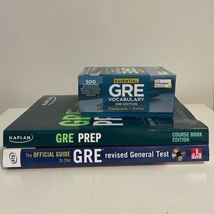 GRE PREP TEXTBOOKS (2x) + VOCABULARY DECK
